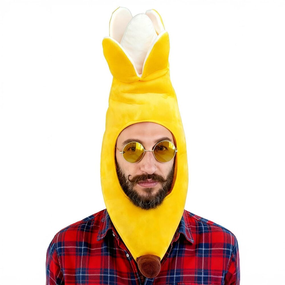 9091 Banana Hat Plantain Tropical Fruit Accessories Plush Fruit Costume